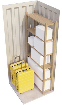 self storage unit of size 10ft² - The size of a small garden shed, most suitable where items are not too bulky and can be stacked.