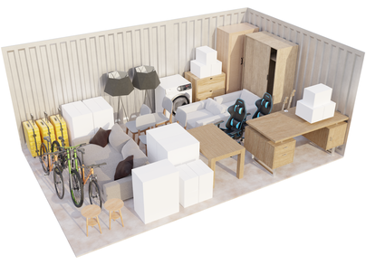 self storage unit of size 250ft² - Our largest unit, ideal for the contents of a five-bedroom house or extensive business stock and equipment.